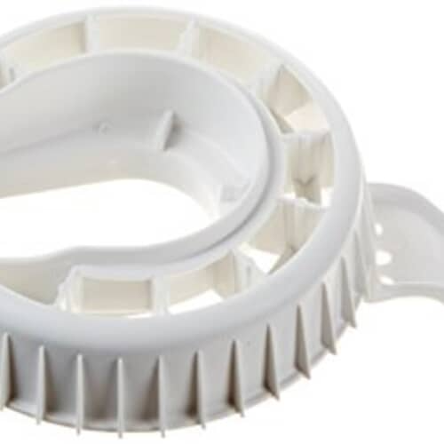 Close-up view of Electrolux 154252701 dishwasher glass trap with reinforced plastic grid design.