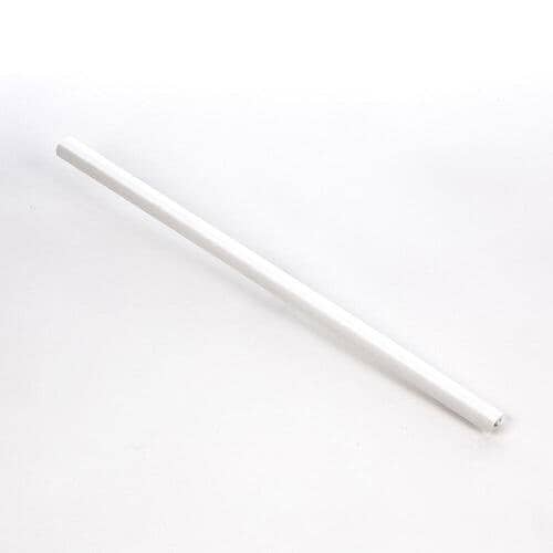 Front view of Electrolux 240357704 OEM refrigerator front shelf trim in white finish.