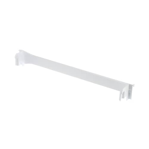 Angled top view of Electrolux 240534801 refrigerator door rack bar used to hold items on door shelf.