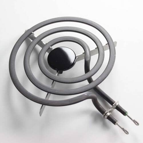 Electrolux 318372210 Range Coil Surface Element, 6-inch small burner with a black control knob and two connectors for installation.