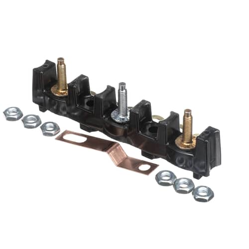 Detailed view of the Electrolux 5304409888 Terminal Block Kit, showing the electrical connections and mounting brackets.