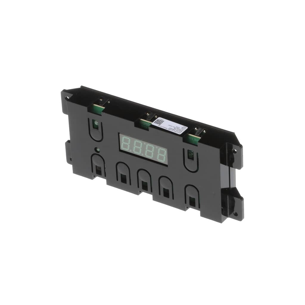 An angled view of the black electronic control module with the digital display unit.