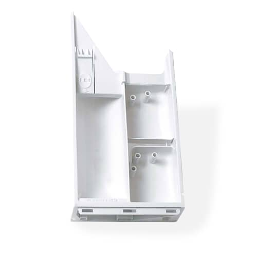 Top-down view of the 134370000 dispenser drawer compartments for detergent and softener