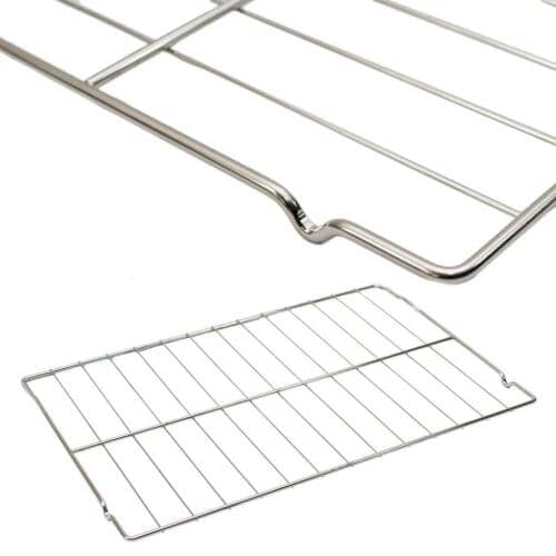Genuine Frigidaire 316496201 chrome wire oven rack, showing the smooth slide-in lip and sturdy construction.