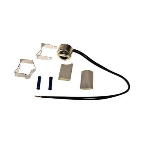 Electrolux 5303917954 Defrost Thermostat Kit with disc, wire leads, metal brackets, and crimp connectors.