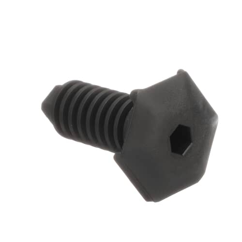 GE WB02X10521 black plastic range appliance leveling leg with hex head detail.