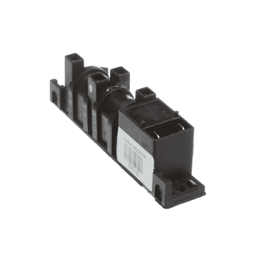 Angled view of the GE WB13X46909 gas range spark ignition module (4-terminal/burner).