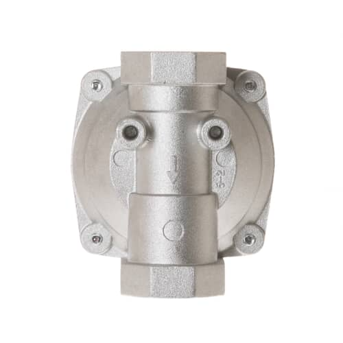 Top view of the WB19T10078 gas pressure regulator, highlighting the mounting holes and adjustment cap area.