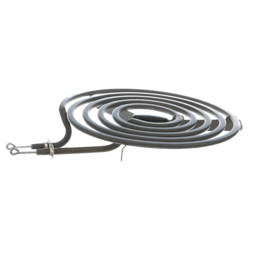 Angled view of the GE WB30K5035 8-inch 2400W electric range coil element.