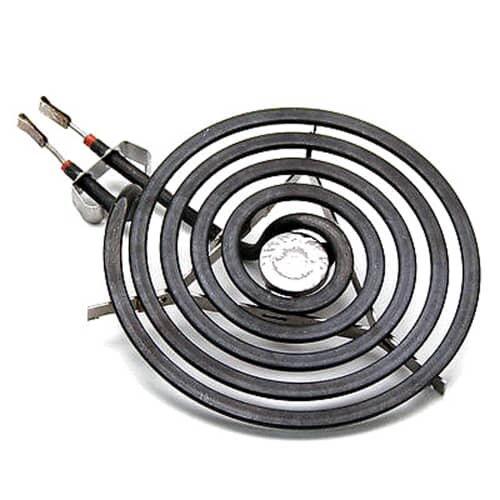 Overhead view of the WB30X218 6-inch coil element, showing the five-turn design and terminals.