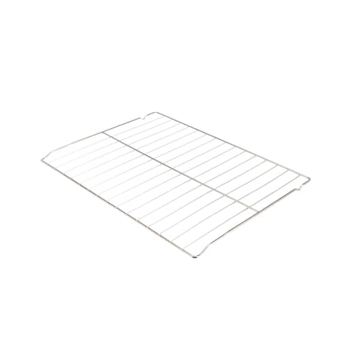 Angled view of the GE WB48T10011 oven rack showing the wire mesh construction.