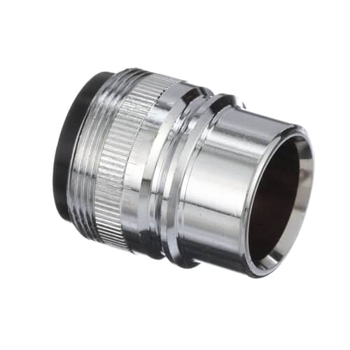 End view of the WD01X10383 Faucet Adaptor showing the screen filter and black rubber seal