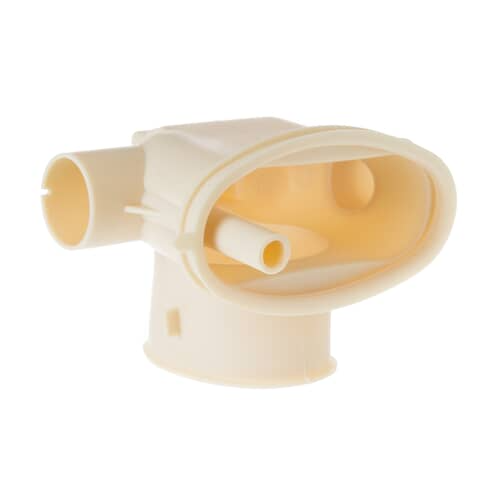 GE WD18X10026 sump inlet housing showing hose nipples