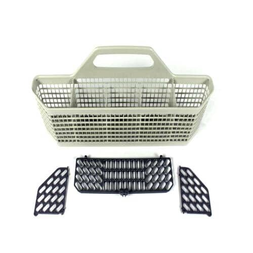 WD28X10177 Silverware Basket showing the basket and detachable dark gray lid/divider inserts