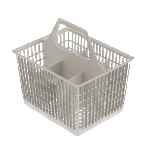 GE WD28X265 silverware basket showing the integrated carrying handle