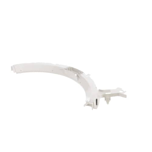 A closer view of the top cross-member of the white plastic bearing assembly.