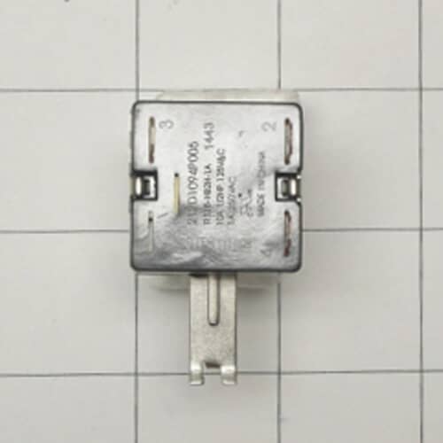 The rear of the GE rotary start switch against a white grid, showing the electrical contact points labeled 2, 3, and 4.