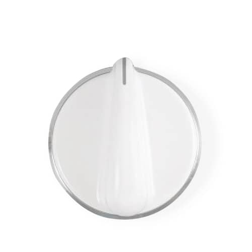 GE WH01X10060 white control knob seen from the top with indicator line