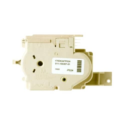 Side view of the GE WH12X10478 washer timer showing the electrical leads.