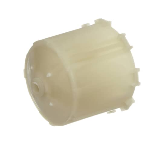 Side view of the GE WH43X10032 cylindrical coupling showing its ribbed structure