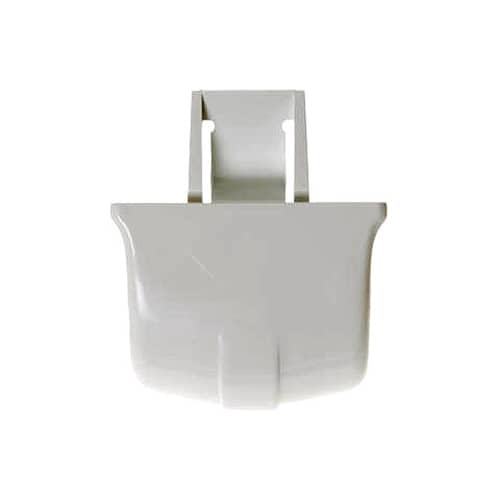 GE WR2X8345 Refrigerator Shelf Front Cap replacement, white plastic.