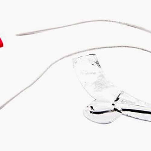 GE WR49X10173 Dispenser Water Tube Heater Kit with foil-wrapped element and wire connectors.