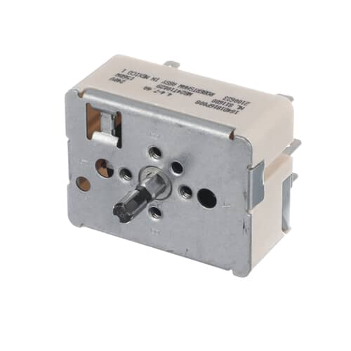 Side view of the GE WB24T10029 Surface Element Control Switch highlighting the mounting and shaft for installation.