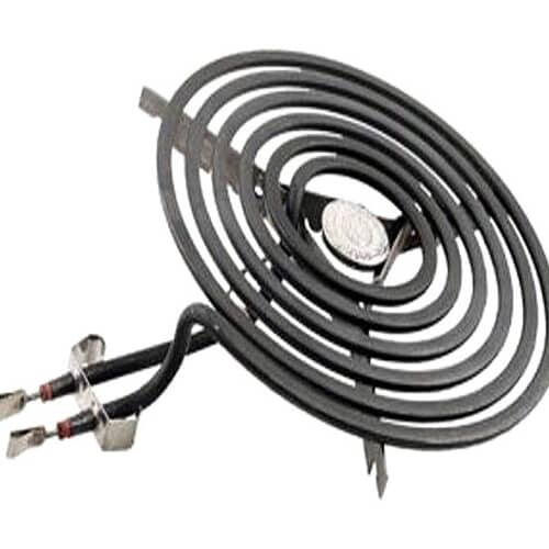 Top view of the 8-inch spiral heating element.