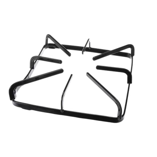 Top view of the black square burner grate.