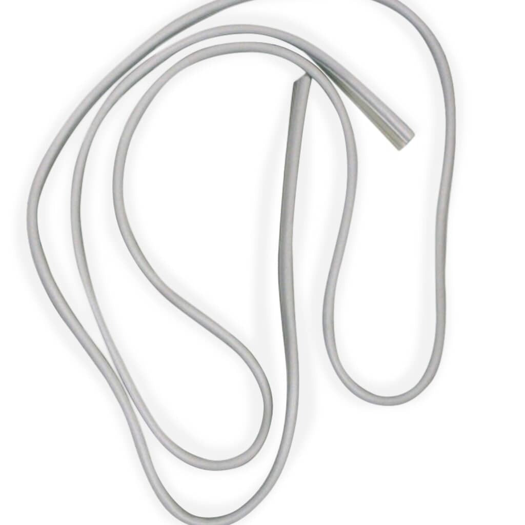 GE WD08X10057 white/grey rubber dishwasher door gasket, coiled and ready for installation.