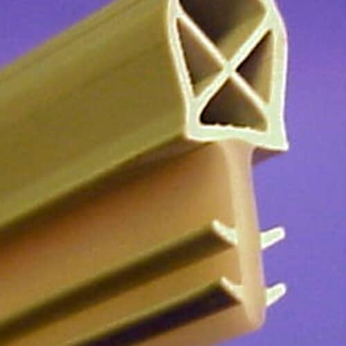 Detailed view of GE WD8X229 OEM rubber door gasket used to prevent dishwasher leaks.