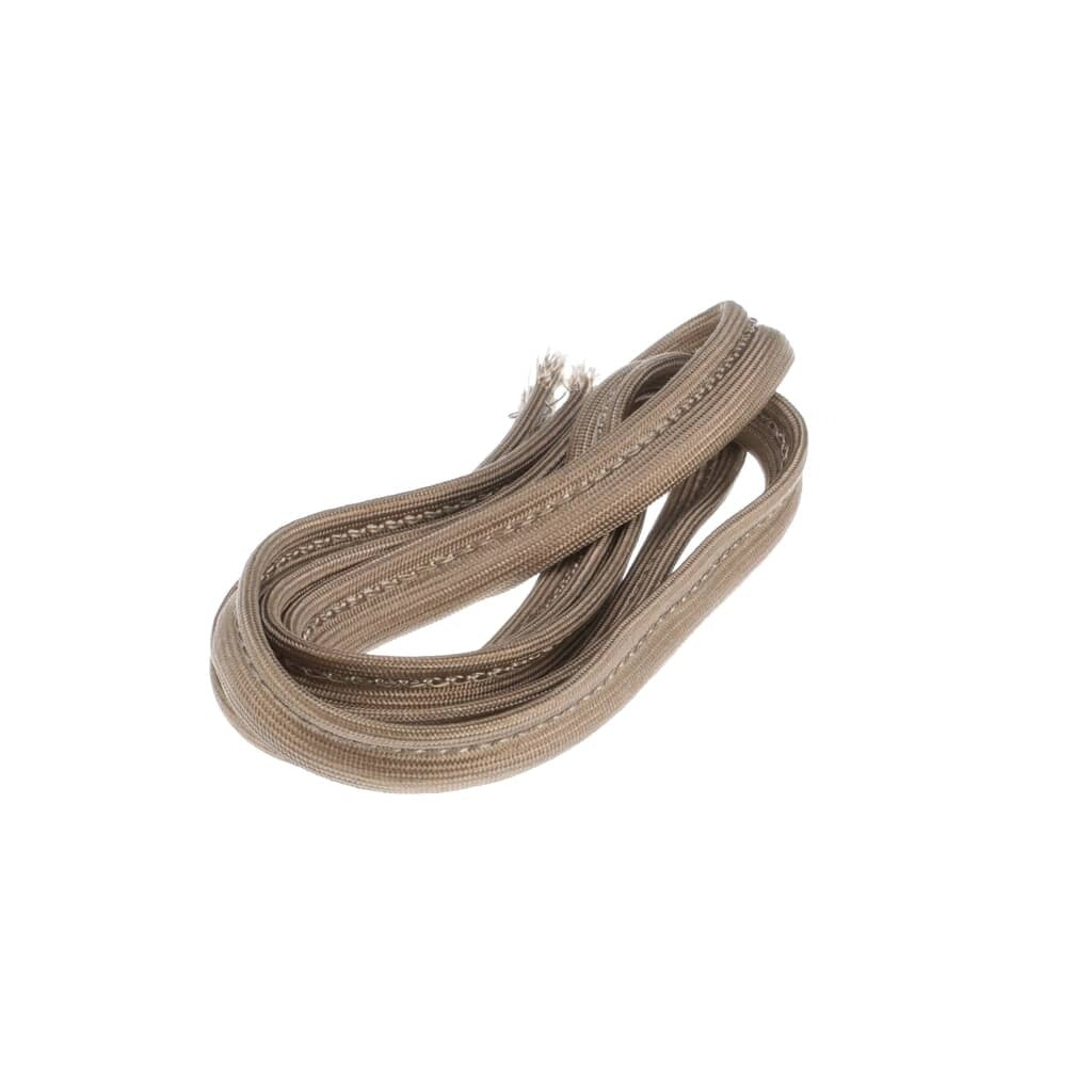 Close-up of a heating element's terminal end with a square mounting plate and an orange-tipped connector.