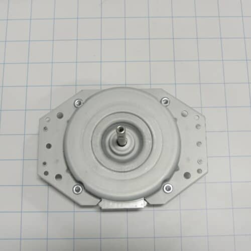 Angled view of LG 4681ED1004B DC Motor showing copper windings and bracket