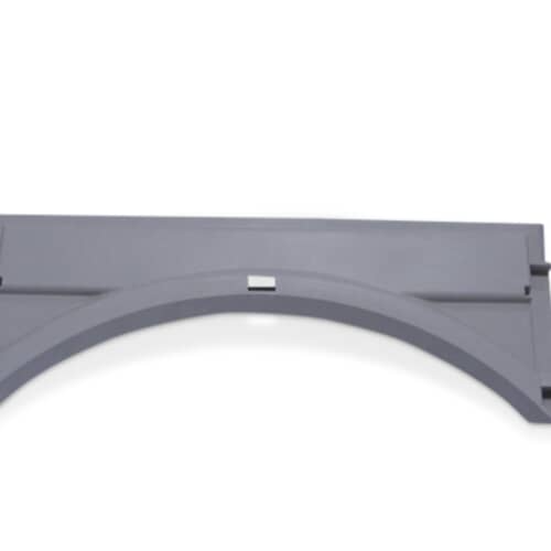 A gray/white plastic filter guide assembly shown at an angle against a white background, displaying a distinct arch shape.