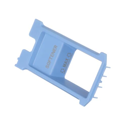 Second angled view of the LG softener cap, detailing the retention clips on the underside.