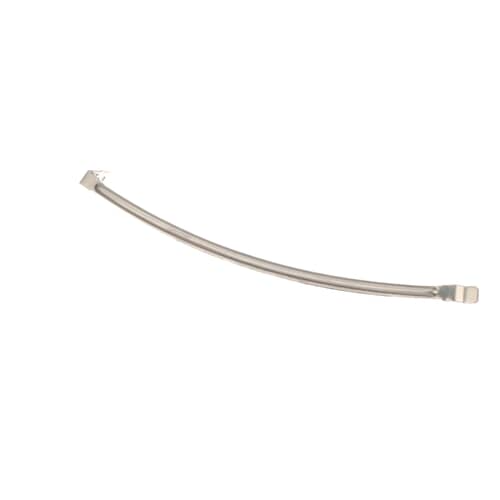 The dryer moisture sensor showing its curved profile and a thin wire lead extending from one end.