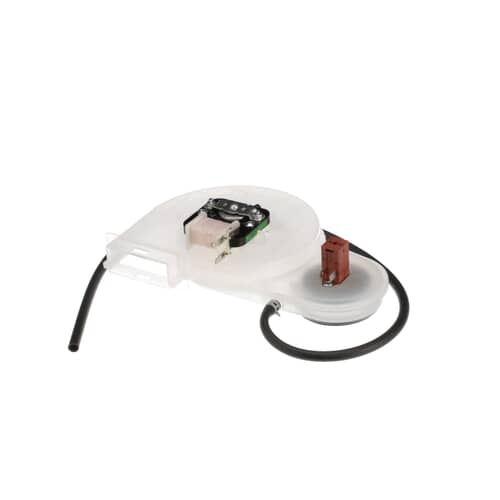 Side view of the LG ABT35083801 vent fan assembly, showing the motor and housing.