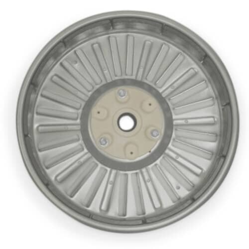 LG 4413ER1003A washer rotor assembly showing detailed front metal rotor plate and hub design.