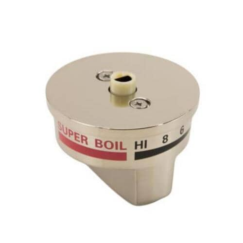 LG EBZ37189609 gas range surface burner control knob with a stainless look, showing OFF and LO settings.