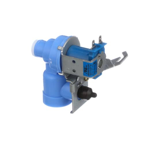 Angled image of LG MJX41178908 OEM single coil water inlet valve showing electrical connector and tubing port.