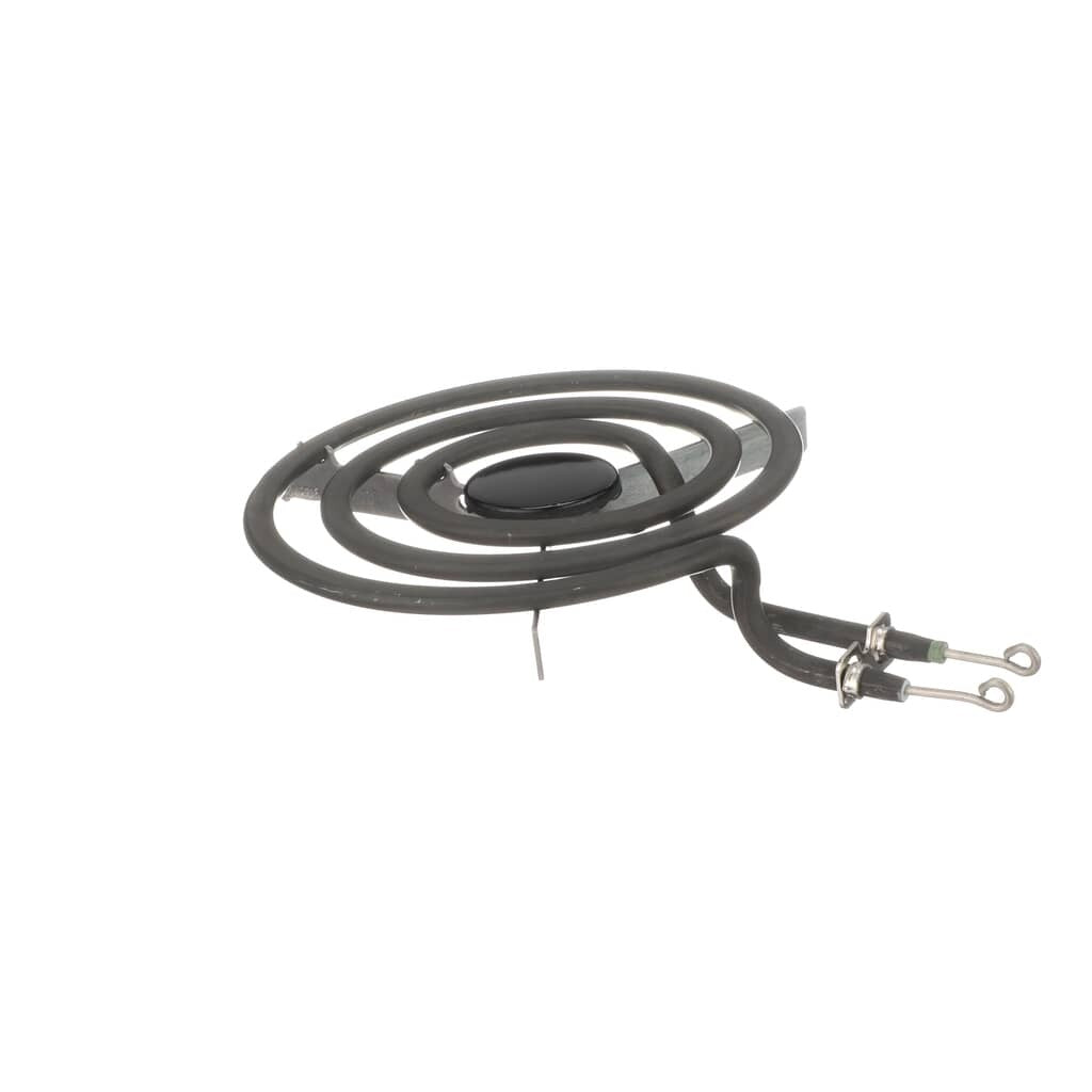 A coil of metallic-colored, braided oven door gasket wire on a white background.