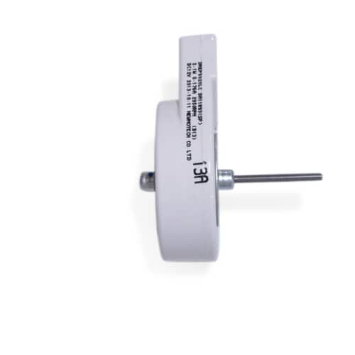 Samsung DA31-00146H Refrigerator Evaporator Fan Motor (12V DC) angled view.