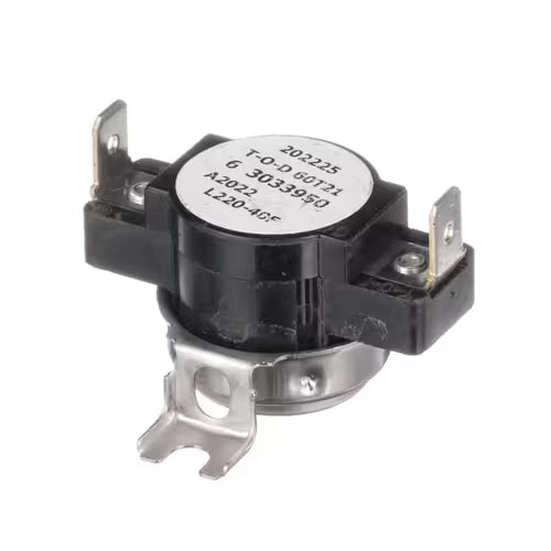 Close-up of terminal and mounting bracket of WP303395 thermostat