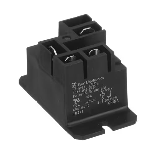 Dryer motor relay WP3405281 removed from dryer for replacement