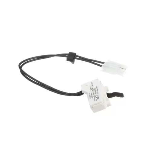 Dryer door switch WP3406102 installed in Whirlpool dryer cabinet