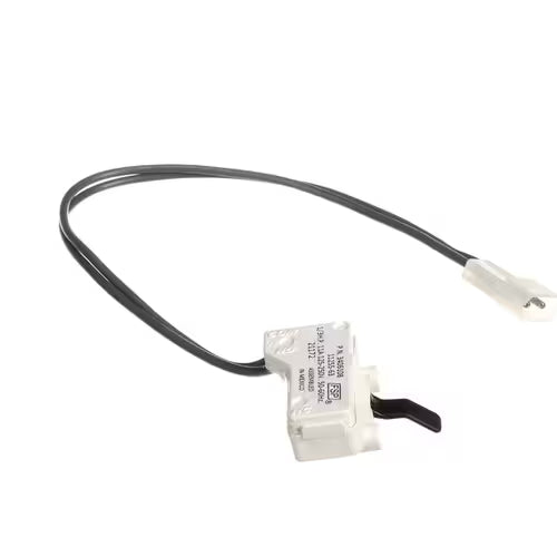 Dryer door switch WP3406108 installed in Whirlpool dryer cabinet