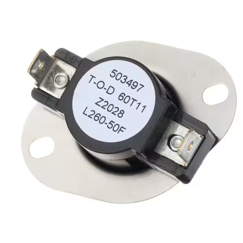 High limit thermostat WP35001092 installed in Whirlpool dryer housing