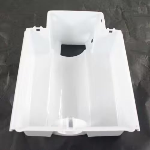 Close-up of part number WR30X10016 label on ice container