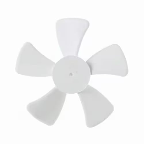 Replacement WR60X114 blade next to removed damaged fan blade