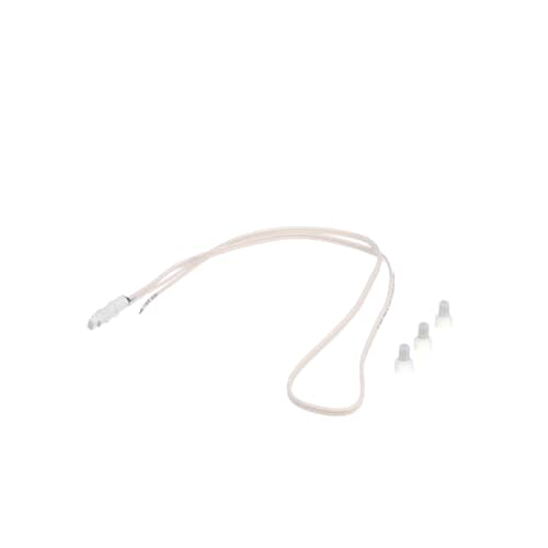 A temperature sensor with a white plastic connector end and a short metal probe tip, set against a white background.
